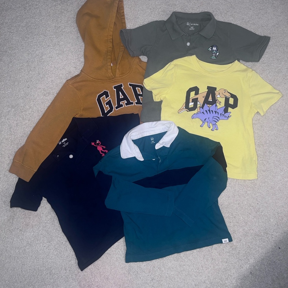 GAP Kids Hoodie and Polo Collection - boys size 5 shirt bundle